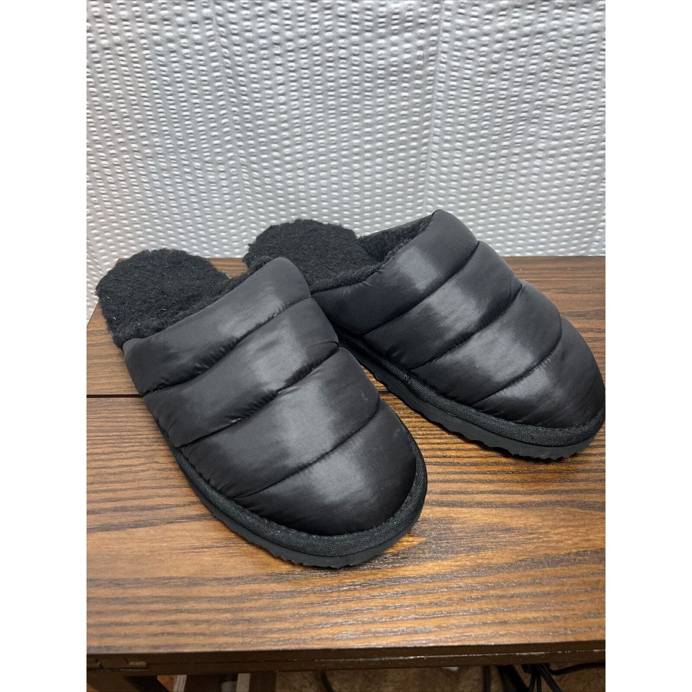 Alpine Design Women's Lara Puffy Slippers size 8 Wool Blend Black Slides Soft
